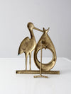 mid century brass stork picture frame