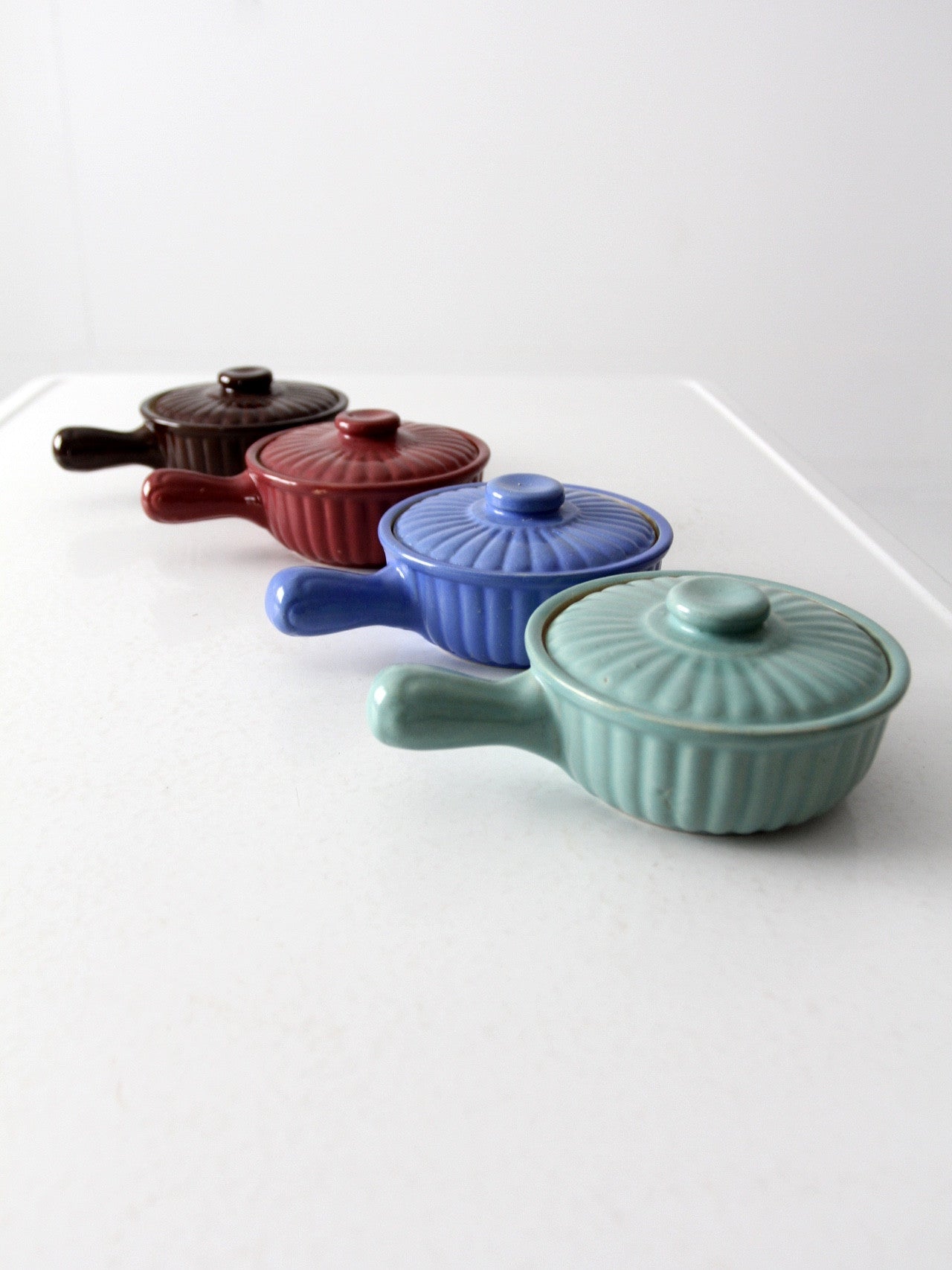 vintage USA pottery soup bowl, set of 4