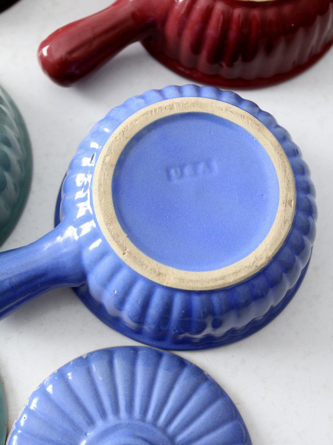 vintage USA pottery soup bowl, set of 4