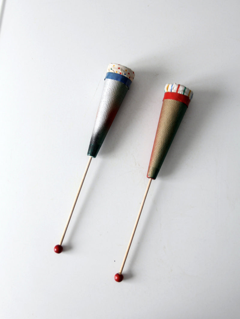 vintage pop up clown cone puppets pair