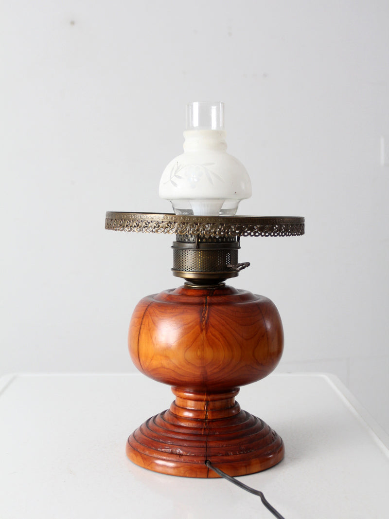 antique electrified oil lamp