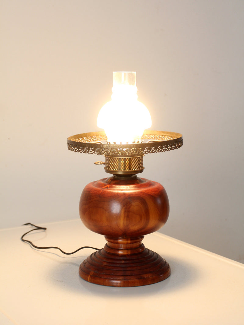 antique electrified oil lamp