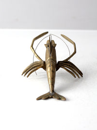 mid-century brass lobster