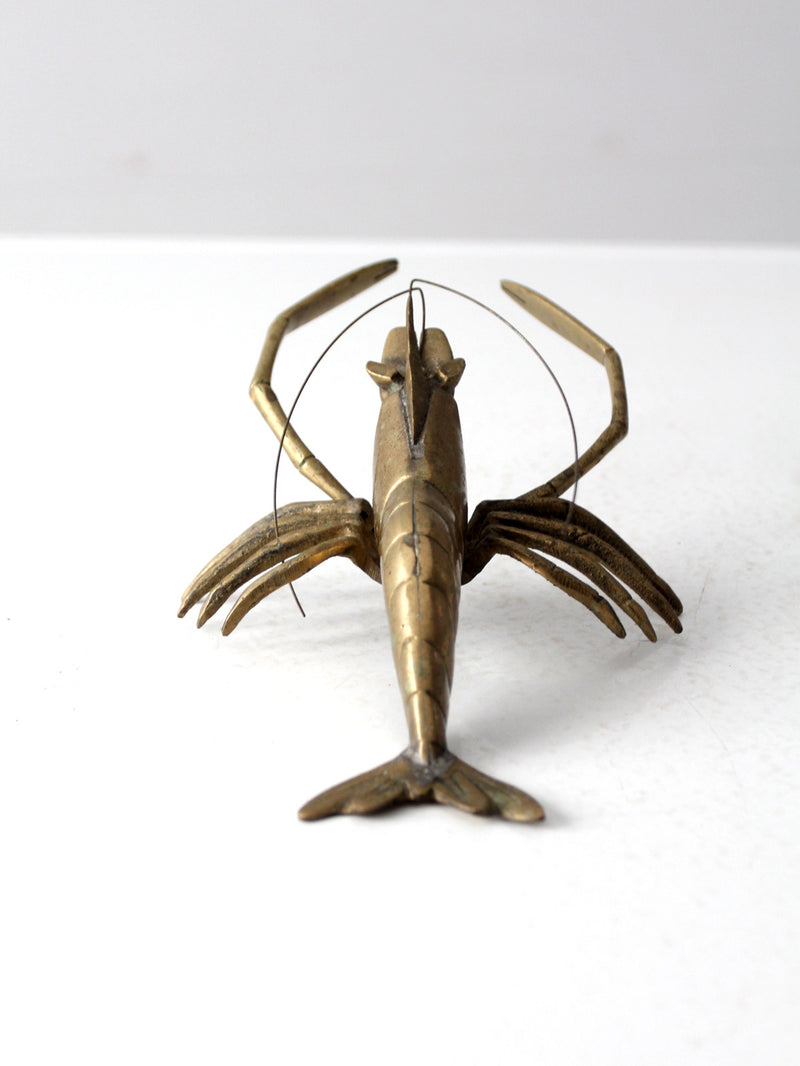 mid-century brass lobster