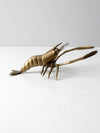 mid-century brass lobster