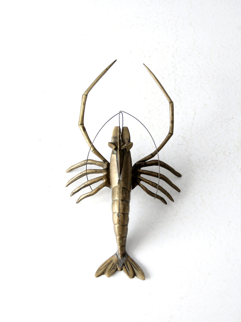 mid-century brass lobster