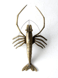 mid-century brass lobster