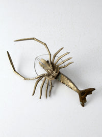 mid-century brass lobster