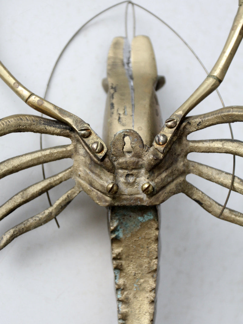 mid-century brass lobster