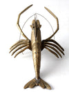 mid-century brass lobster