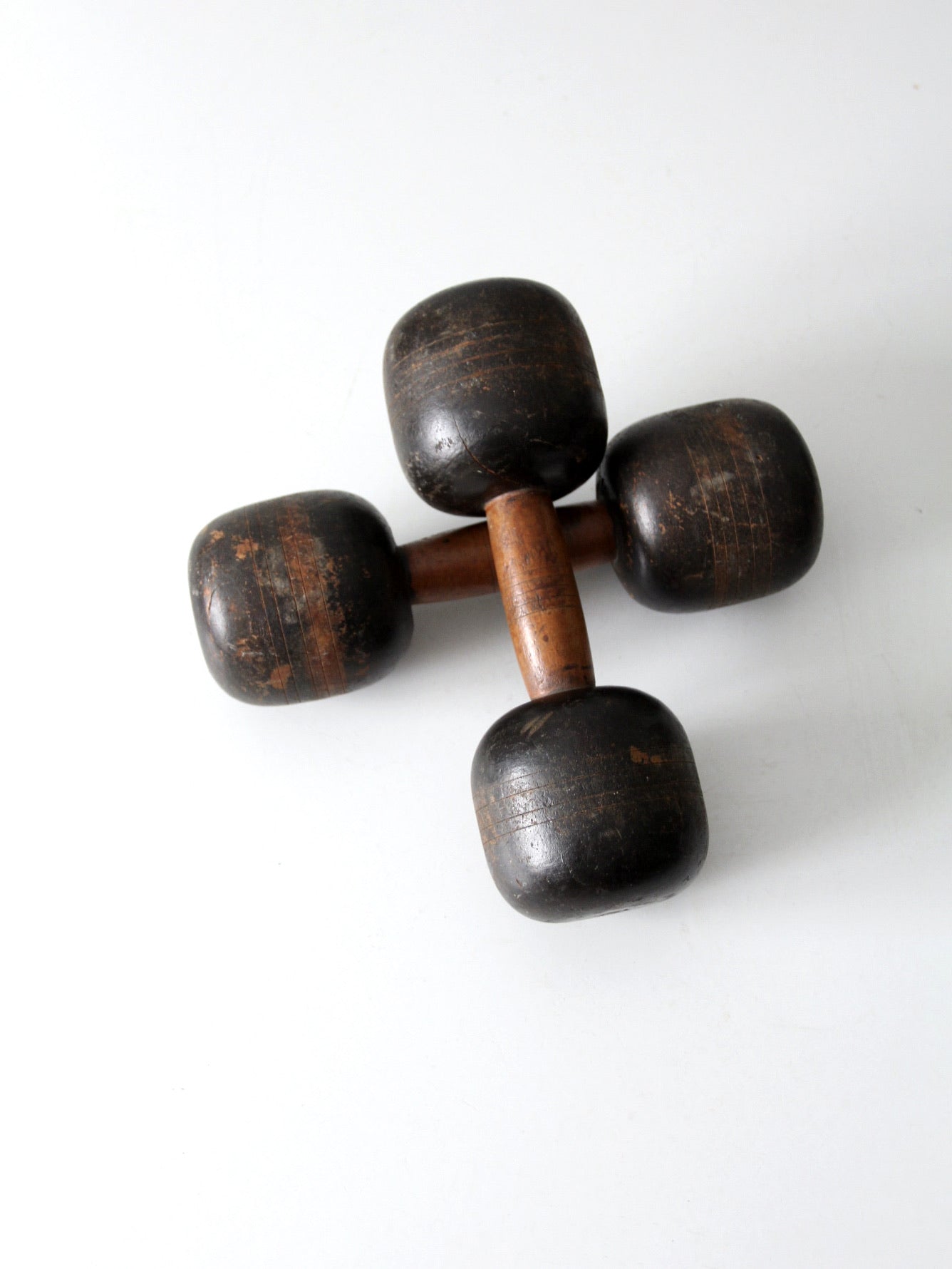 antique wooden hand weights 86 Vintage