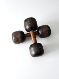 antique wooden hand weights