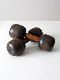 antique wooden hand weights