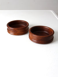 vintage wooden serving bowls pair