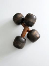 antique wooden hand weights