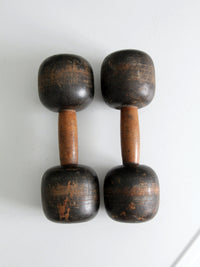 antique wooden hand weights