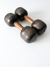 antique wooden hand weights