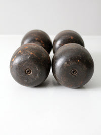 antique wooden hand weights