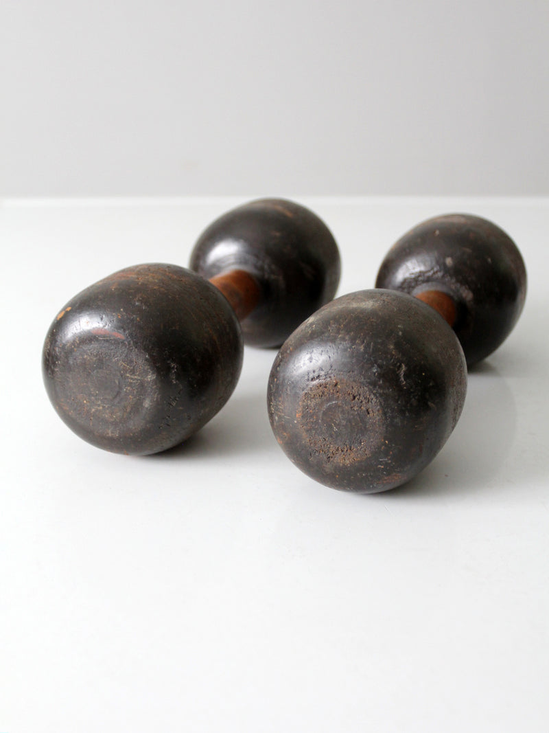 antique wooden hand weights