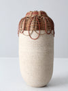 vintage "basket pottery" vase