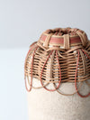 vintage "basket pottery" vase