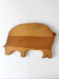 vintage wood pig cutting board