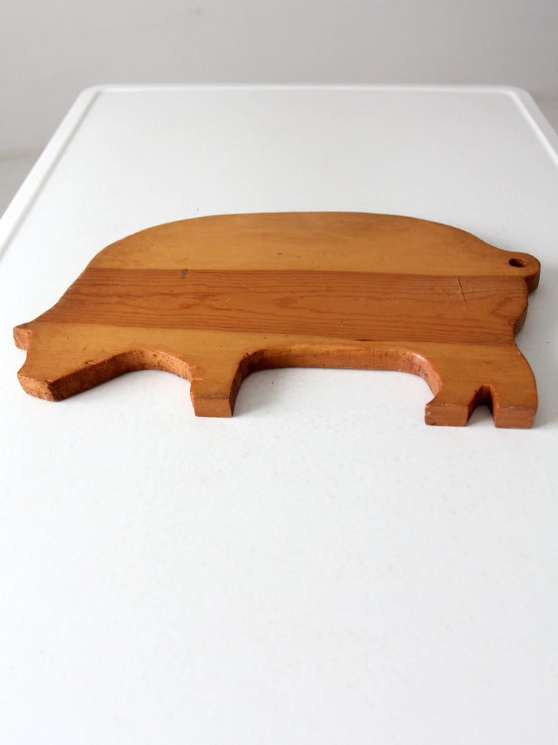 vintage wood pig cutting board