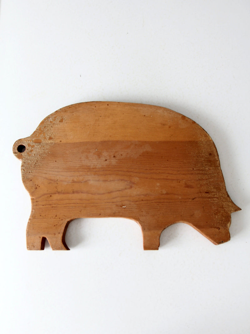 vintage wood pig cutting board