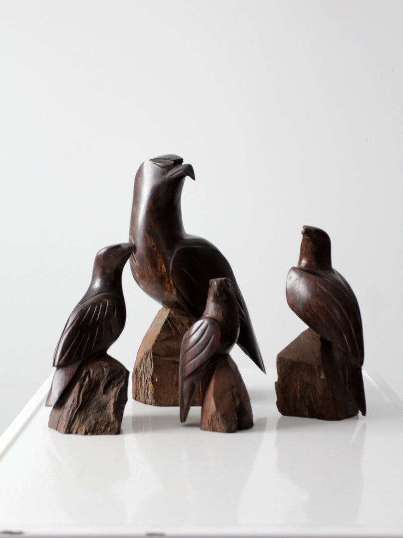 vintage wood eagle statues