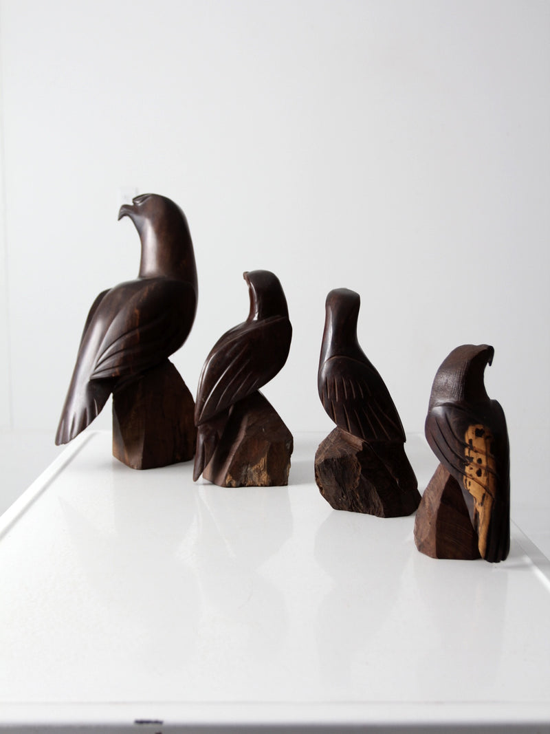 vintage wood eagle statues