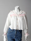 antique embroidered smocked blouse