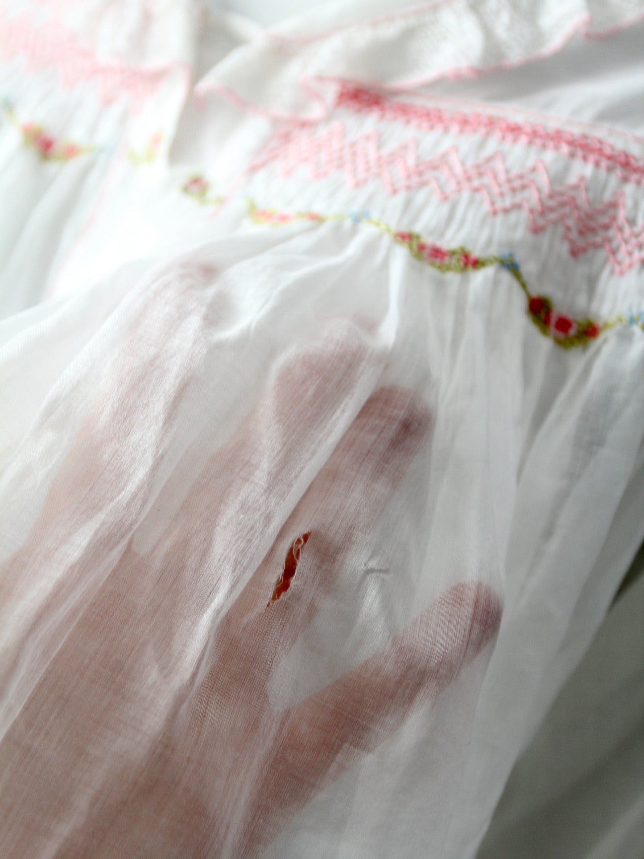 antique embroidered smocked blouse – 86 Vintage
