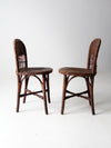 antique wicker chairs pair
