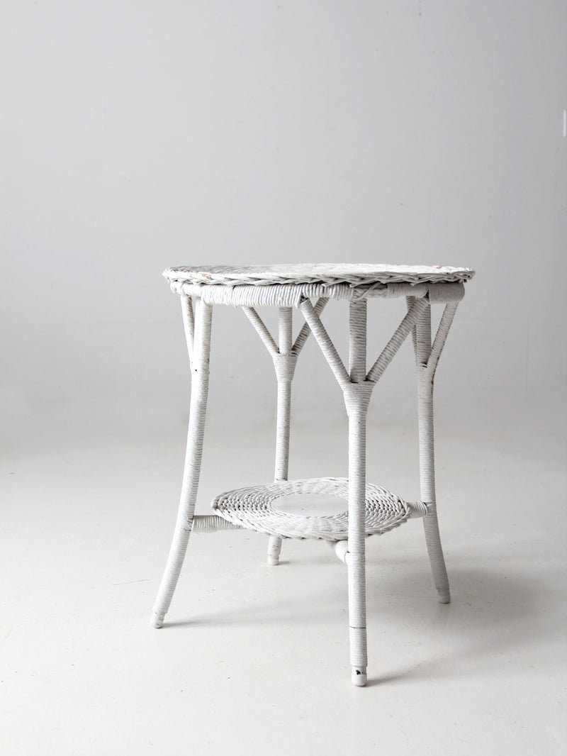 antique white wicker table