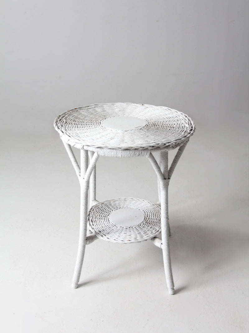 antique white wicker table