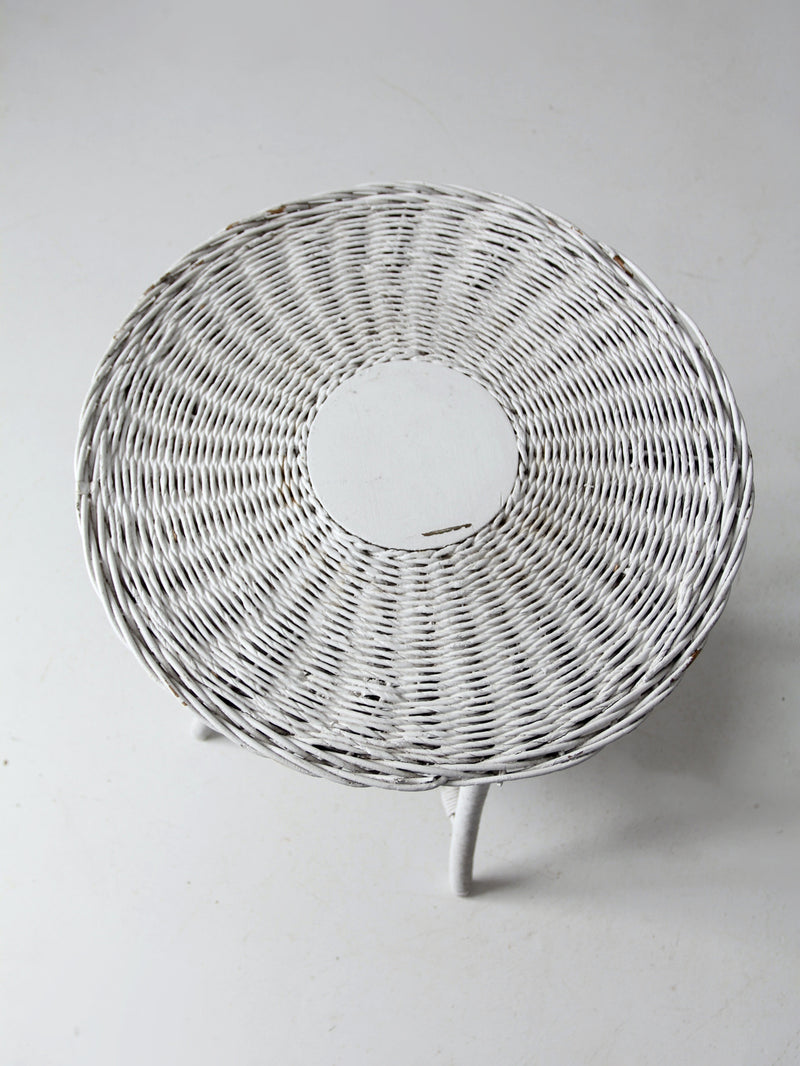 antique white wicker table