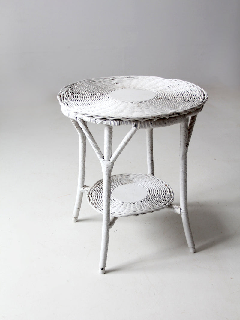 antique white wicker table