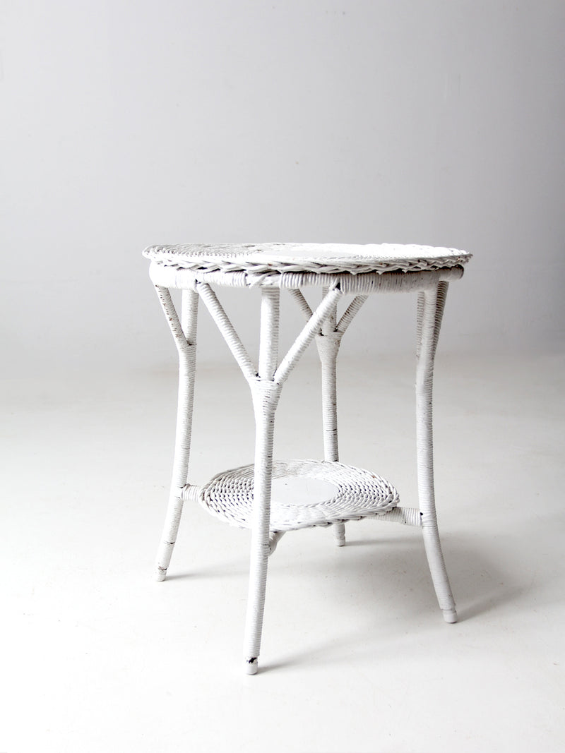 antique white wicker table