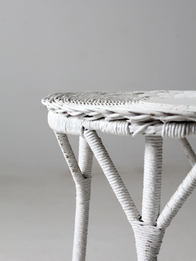 antique white wicker table