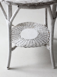 antique white wicker table