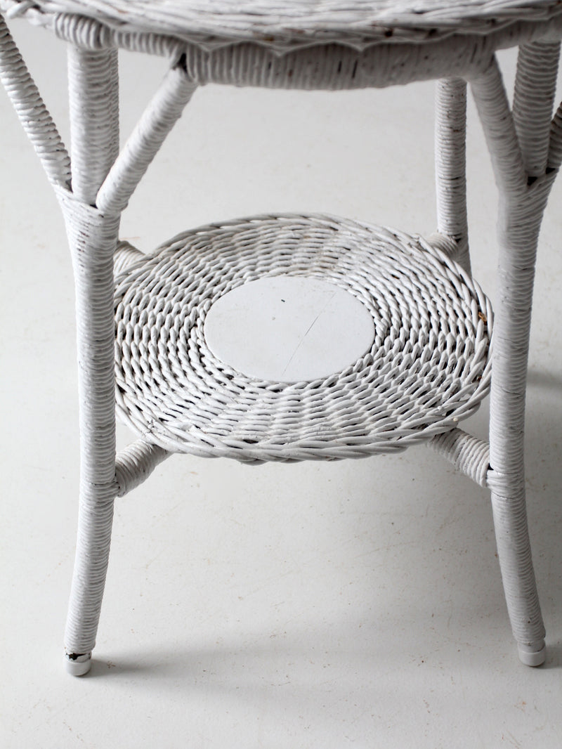 antique white wicker table
