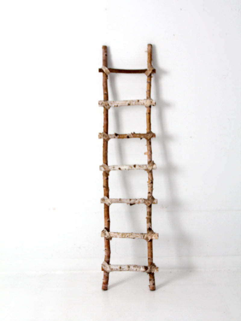 vintage rustic birch ladder