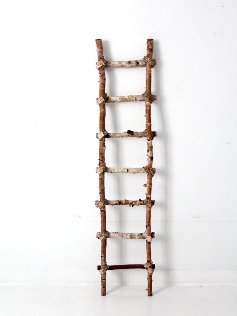 vintage rustic birch ladder