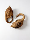 vintage maranka cave man's club gourds pair