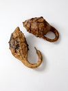 vintage maranka cave man's club gourds pair
