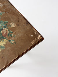 vintage wood folding table with floral top