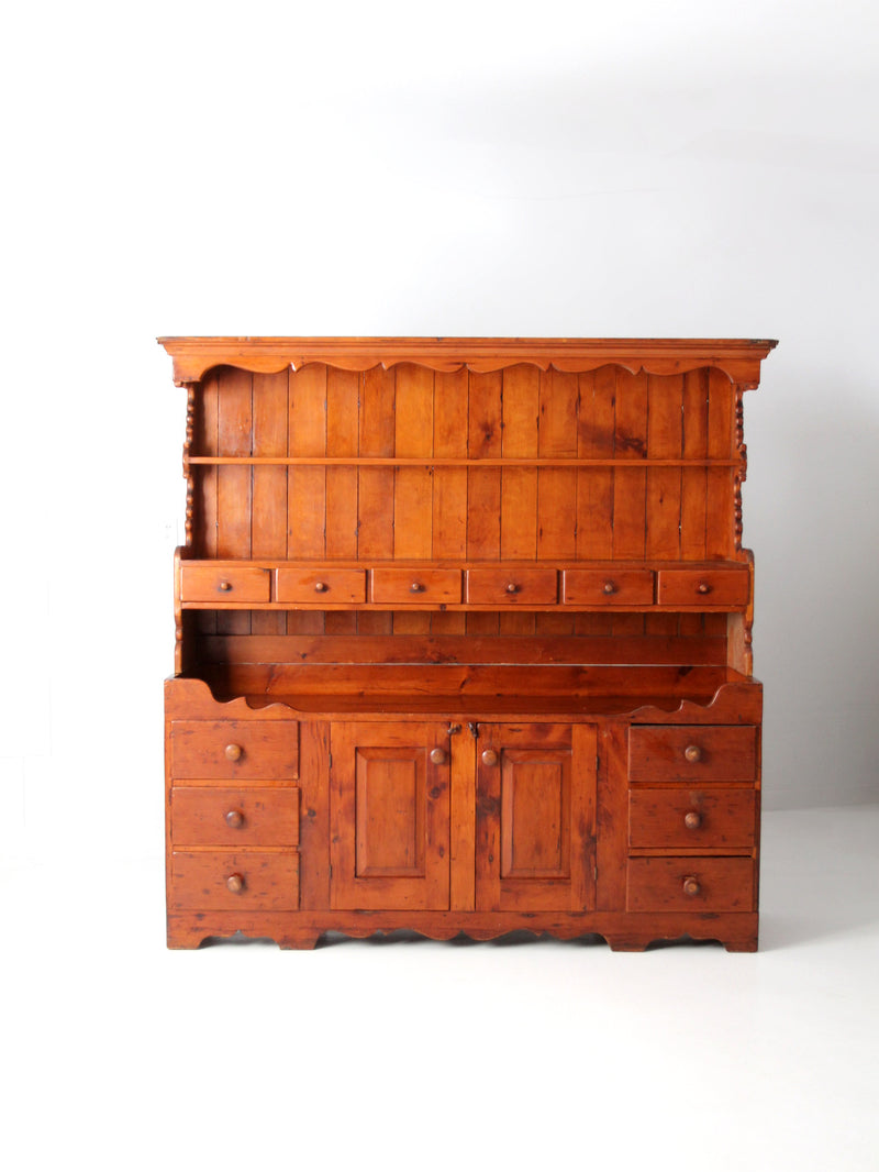 19th century pine cabinet hutch