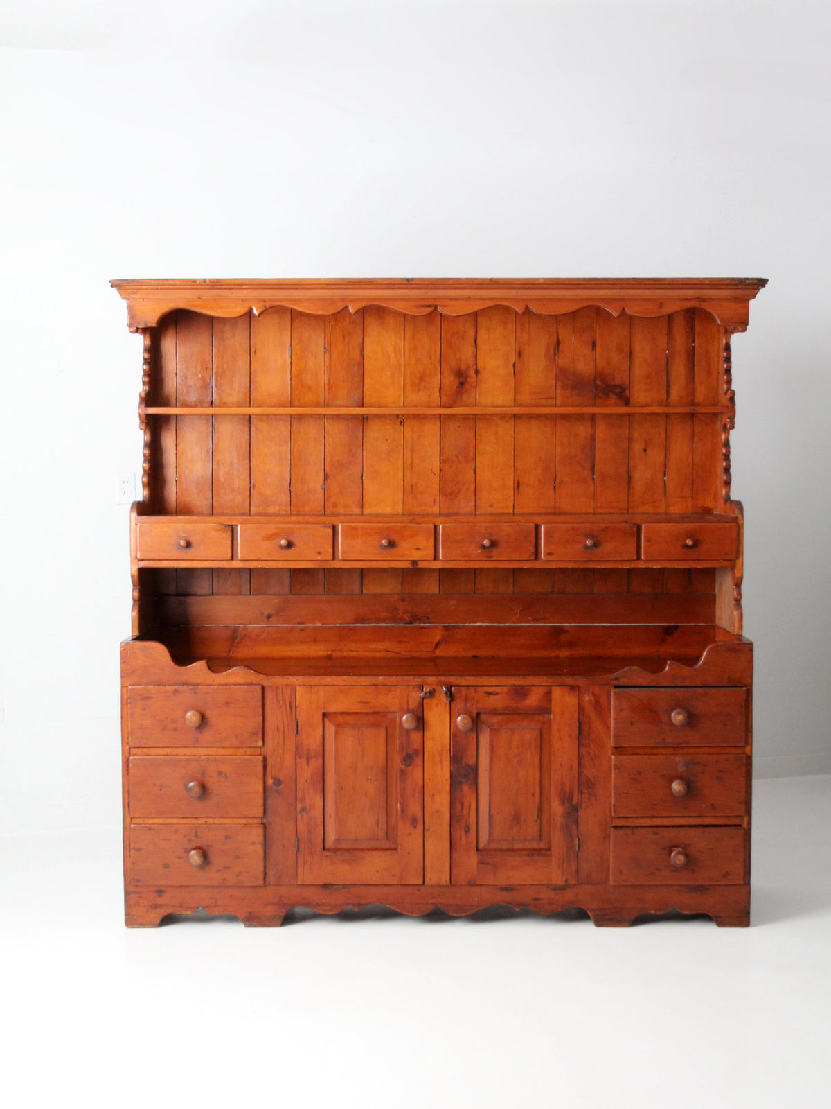 19th century pine cabinet hutch