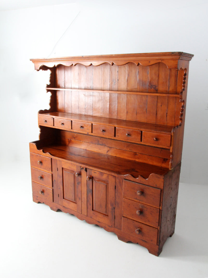 19th century pine cabinet hutch