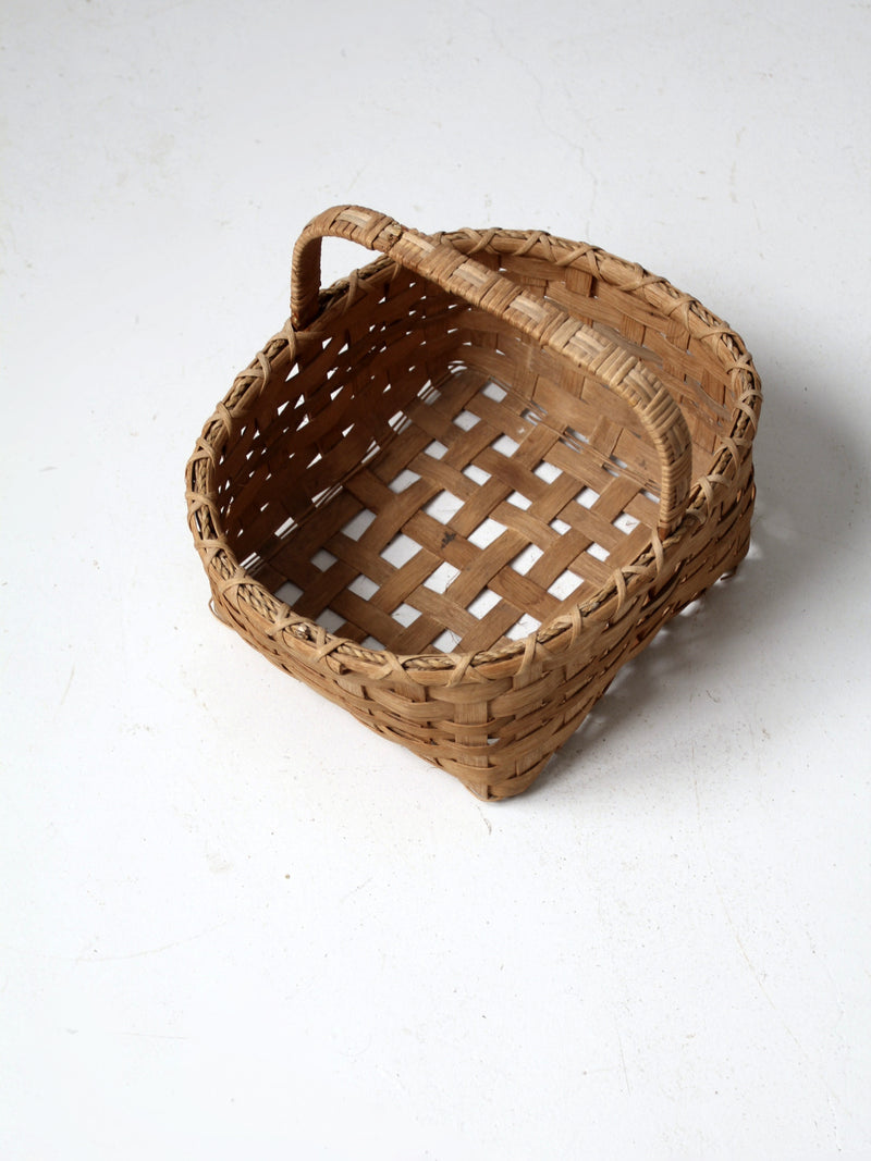 vintage splint weave basket